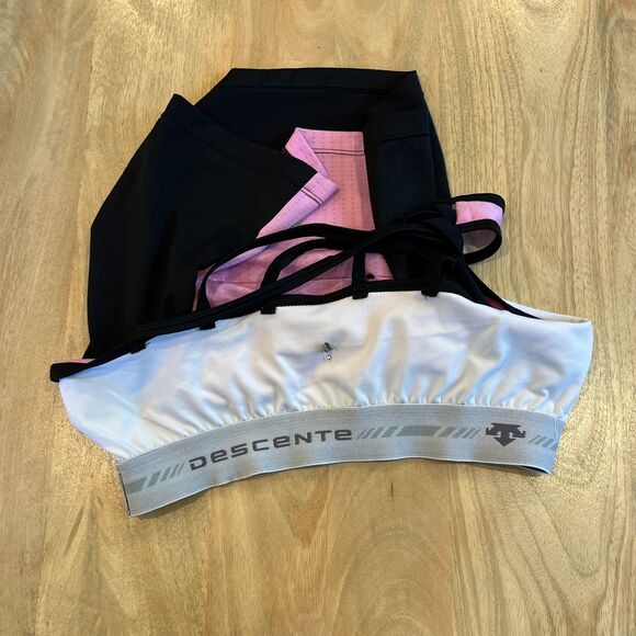 Descente Pink Black Tank Top Cycling Medium Activewear Biking Athletic - Picture 6 of 10